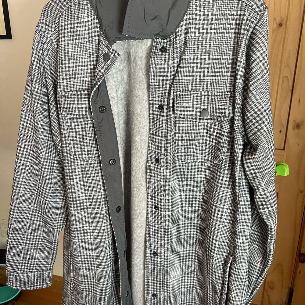 Lands' End Houndstooth Coat - Black and Gray